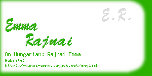 emma rajnai business card